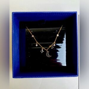 COPY - Swarovski Moon, Jet, & Crystal Necklace - 14” NIB